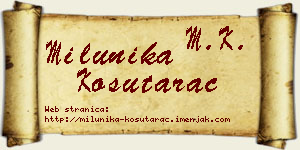 Milunika Košutarac vizit kartica